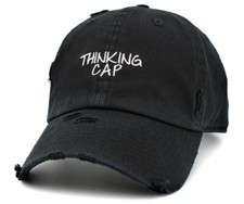 Thinking Cap Vintage Adjustable Black Distres...