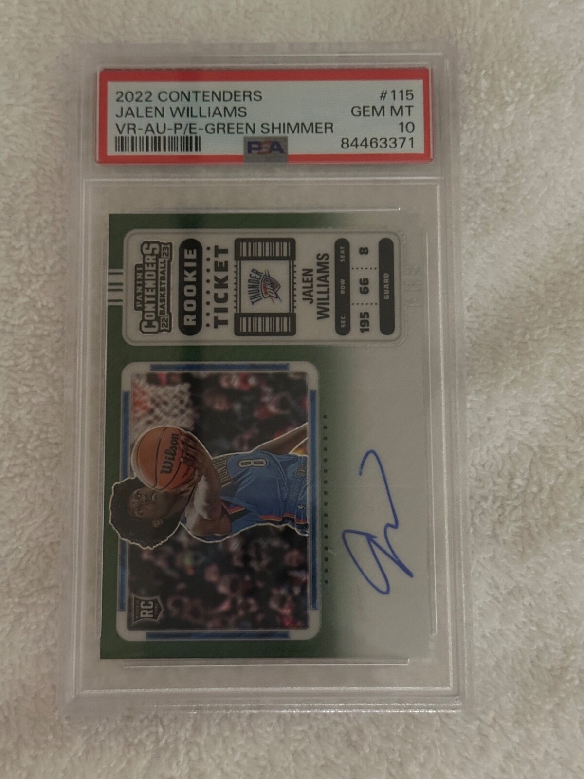 2022-23 Panini Contenders Optic - RK. Ticket Variation Jalen Williams #112 AUTO