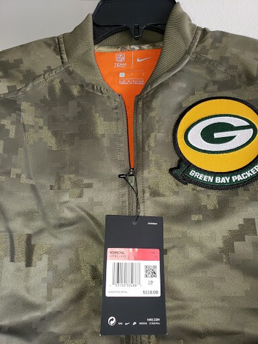 Nike Green Bay Packer NFL 2019 Salute to Service Women Bomber Jacket XS S M L XL - Picture 14 of 18