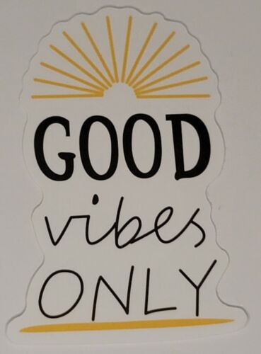 Good Vibes Only Multicolor Motivational Quote With Sun Sticker Decal Awesome Fun - Picture 1 of 2