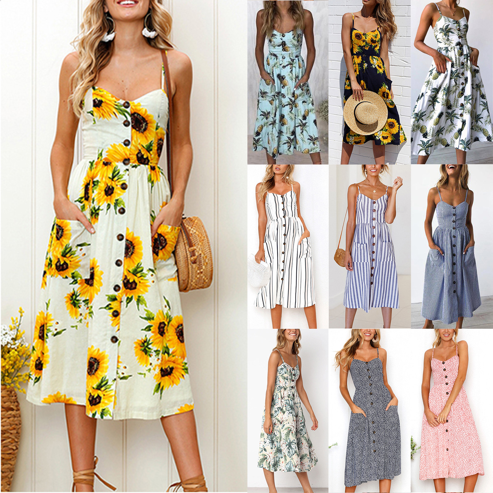 sunflower midi dress