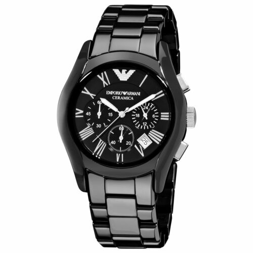 Emporio Armani Chronograph Black Dial Stainless Steel Quartz Mens Watch AR1400 - Picture 1 of 1