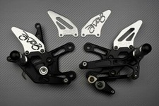 Pedane Arretrate Regolabili Silver per KAWASAKI ZX10R ZX-10R ZX10-R 2011-2013