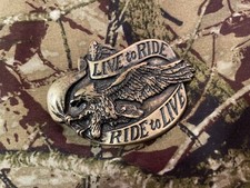 Harley Davidson brass eagle belt buckle Live to Ride Ride to Live outlaw biker