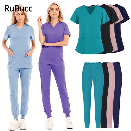 Unisex Uniform Set Jogger Scrub V-Neck 