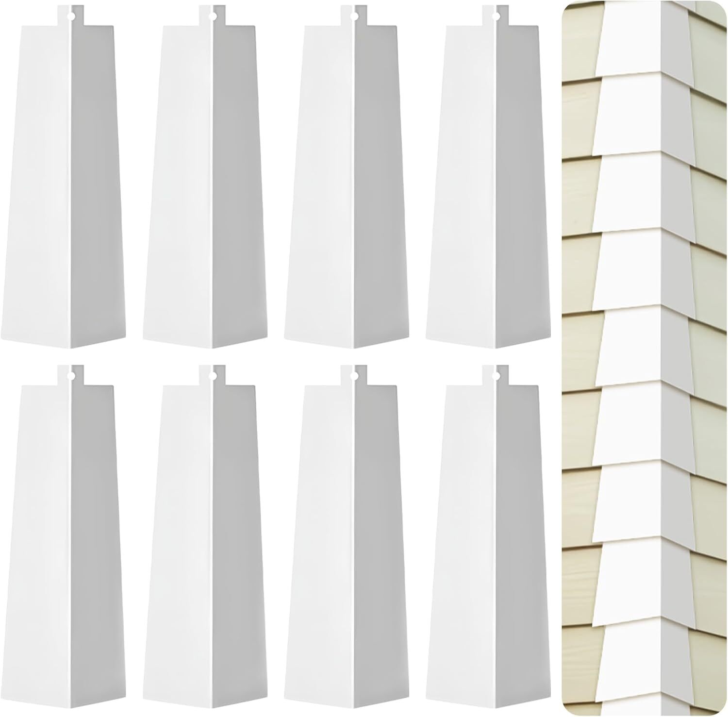 8 Pcs Aluminum Siding Corners,8 inch Outside Corner Trim Metal Siding Panels ...