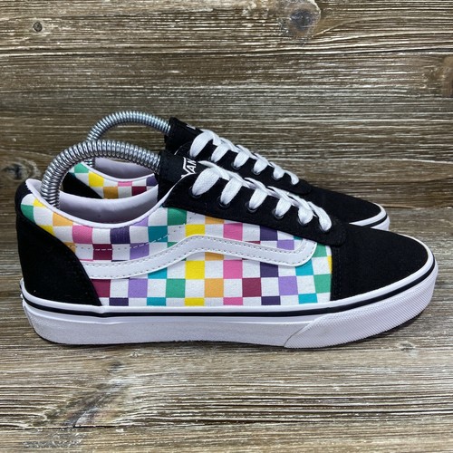womens checkerboard rainbow vans