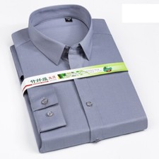 Mens Dress Shirts Formal Business Long Sleeves Bamboo Non Iron Casual Shirts Top