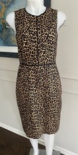 J. Crew Woman's Dress Animal Print Pencil Cotton Sz 2 ~ BEAUTIFUL ~