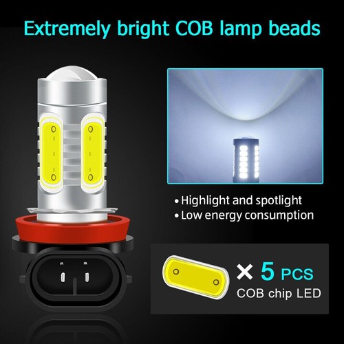 For Nissan Micra K13 2014 2015 2016 Fog Light Globes White LED Bulbs 8000lm kit - Picture 3 of 12