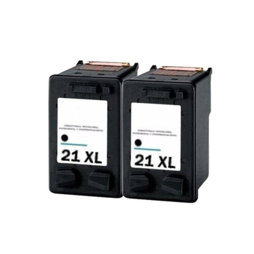 2 cartuchos de tinta negra para HP F375 F378 1250 J3508 J3608 J3640 J3650 J3680 21XL - Imagen 1 de 2