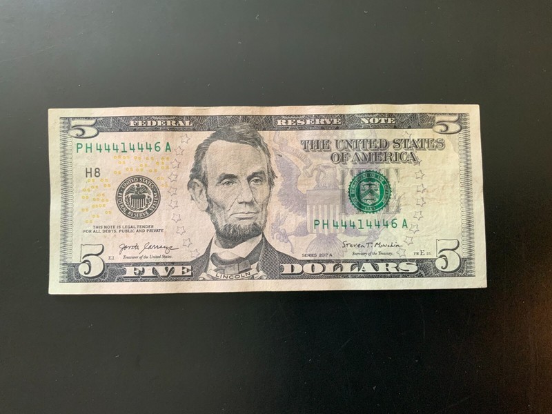 2017A $5 DOLLAR BILL PH44414446A