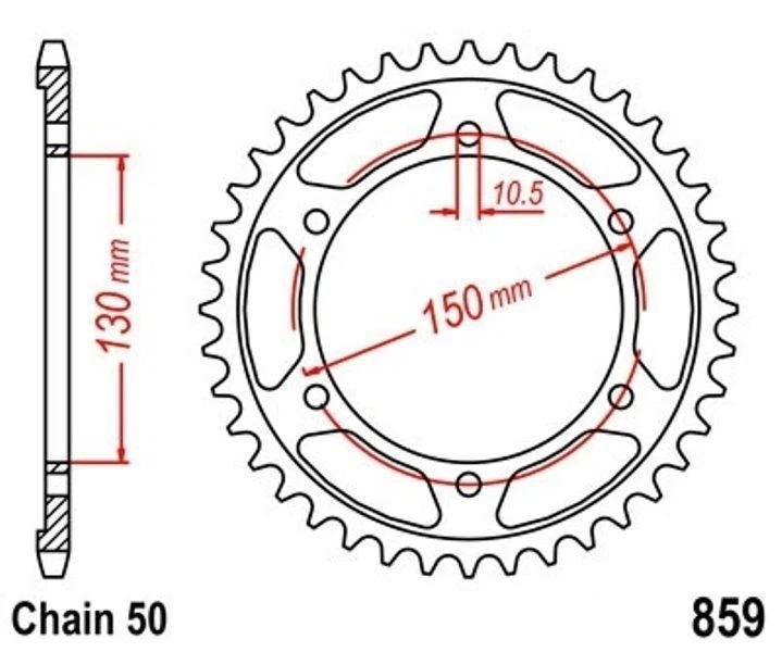 Roue a Chaîne 43 Dents (Chaîne 530) pour Yamaha FJ 1200 86-97 - Photo 1/1