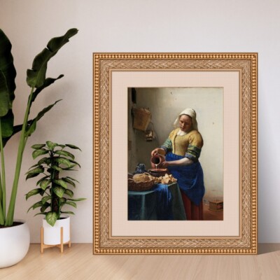 Johannes Vermeer: Das Milchmädchen. Vintage Fine Art Giclée Museum Geschenk Druck