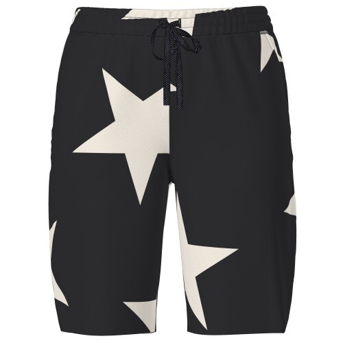 S LuLaRoe Jamie French Terry Shorts Stars White Black Size 6-8 NEW co - Picture 1 of 2