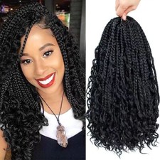 14-24"Crochet Box Braids Curly Ends Prelooped Goddess Box Braids Hair Extensions