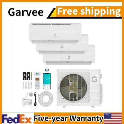   3 Zone Mini Split 35000 BTU Air Conditioner & Heater 12K+18K+18K 19 SEER2 R45