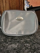 Parfums Christian Dior Bag Toiletry Pouch Make Up Cosmetic Storage Vtg Grey Gold