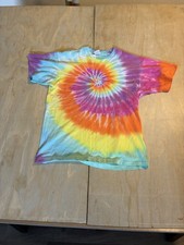 Vintage 80s-90s Fruit Of The Loom Tie Dye T-shirt Women Large Single Stitch USA