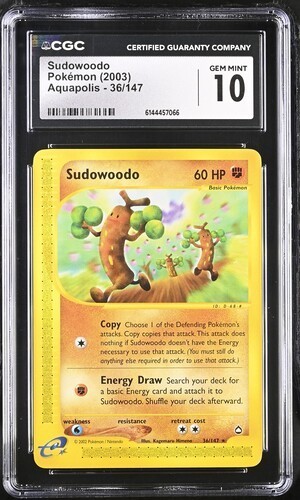 Sudowoodo graded CGC 10 for sale on eBay