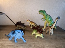 Lot of 6 Plastic Dinosaurs Raptor T-Rex Mixed Animals Toys Learning Resources