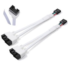 2 Pack Motherboard USB 2.0 to Dual 9 Pin Extension Cable, USB Header Splitter...
