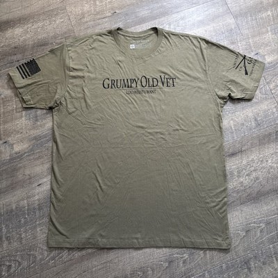 Grunt Style Grumpy Old Vet I Do What I Want Green Graphic Crew Neck T-Shirt - 2X