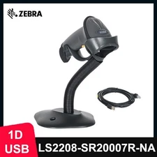 Zebra Symbol LS2208-SR20007R-NA 1D Corded Handheld Barcode Scanner w/ USB Cable