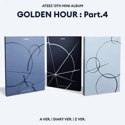 ATEEZ GOLDEN HOUR : PART.4 Album 3 Ver SET/3CD+6 Buch+6 Foto Karte+3 Poster+GIFT