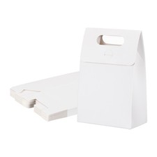 12Pcs Kraft Paper Bags 2.4x4x6 Inch Stand Up Gift Bag with Handles White