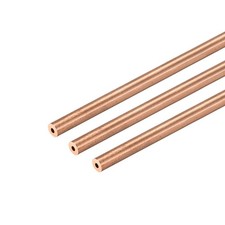 Copper Round Tube 3mm OD 1mm Wall Thickness 300mm Long Pipe Tubing 3 Pcs