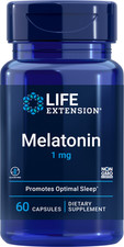 CLEARANCE Life Extension Melatonin 1 mg 60 Caps EXP 10-26  3-Pack 