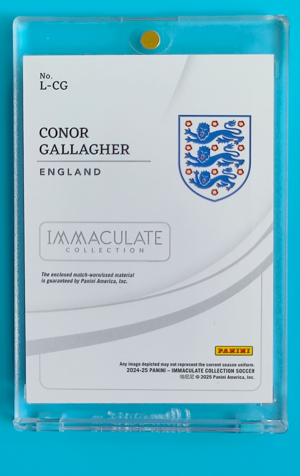 2024-25 Immaculate England Conor Gallagher Match-worn Shoelace Patch 1/1 view 2