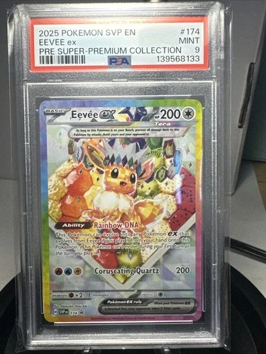 Pokémon TCG Prismatic Evolutions Eevee EX 174 Black Star Promo Card PSA 9