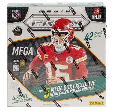 2025 Panini Prizm Football Trading Card Factory Sealed Mega Box