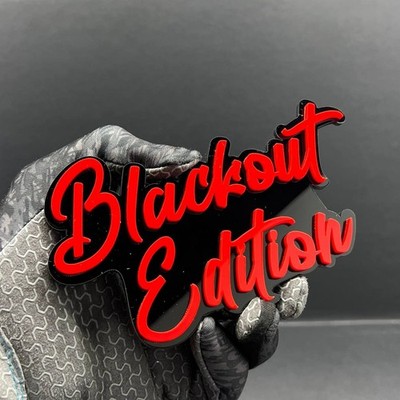 1PCS Blackout Edition Emblem   3D Multicolor Acrylic Car, Truck & SUV Badge