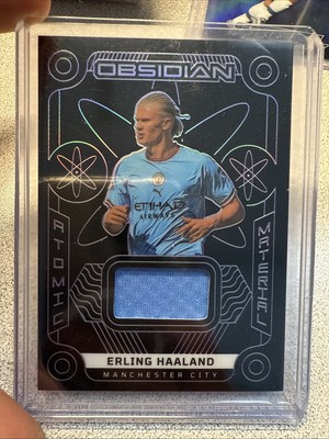 2022-23 Panini Obsidian EPL ERLING HAALAND /50 Patch Purple Atomic Mat Man City