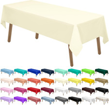 Ivory Plastic Tablecloths 2 Pack Cream Disposable Table Covers 54 x 108 Inch Bri
