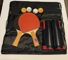 Ping Pong Paddle Set, Portable Table Tennis with Retractable Net,Rackets,Balls.