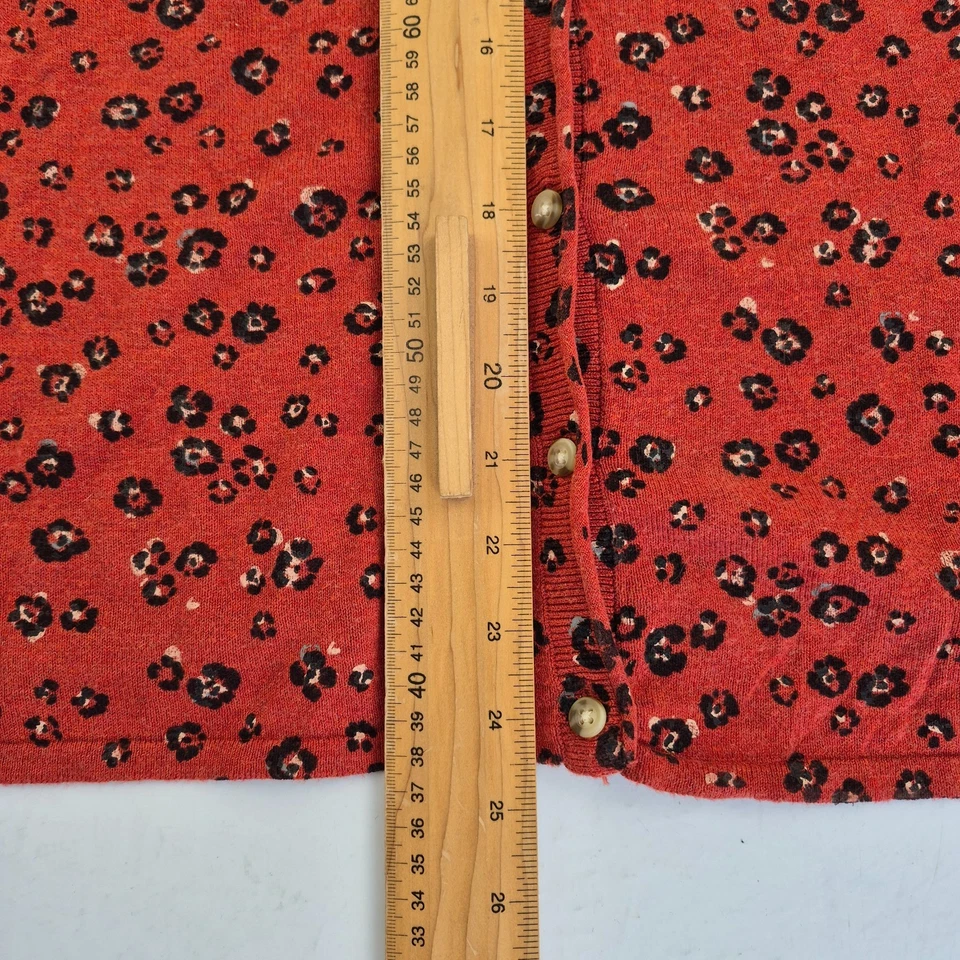 FAT FACE Top 12 Rojo Mujer Manga Larga Estampado Leopardo Tejido Jersey... - Imagen 3 de 4