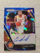 Aamir Simms 2021 Prizm Draft Picks Blue Cracked Ice Draft Picks Auto 48/75 