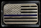 1 oz Silver .999 Police American Flag Blue Line Police Protect & Serve RARE
