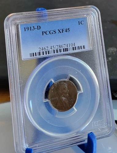 1913-D PCGS XF 45 LINCOLN CENT