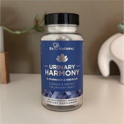 EU Natural D-Mannose & Hibiscus 60 Vegetarian Capsules Urinary Tract Support