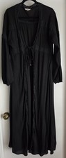 Easel Maxi Dress Kaftan Size S Black Long Sleeve Rayon Lace Bohemian