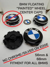 BMW "PAINTED" Floating Wheel Center Cap Set 68mm & 56mm NO CHROME ON EDGE!