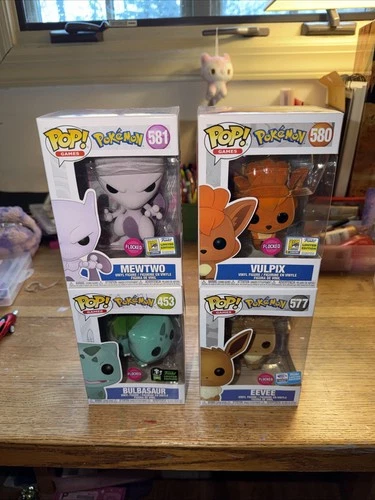 Rare Funko Pop Pokemon Convention Sticker Lot Mewtwo Eevee Vulpix Bulbasaur