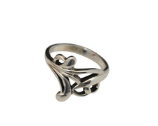 Sterling Silver 925 Twisty Weave Knot Women's Abstract Design Band Size 5, 6