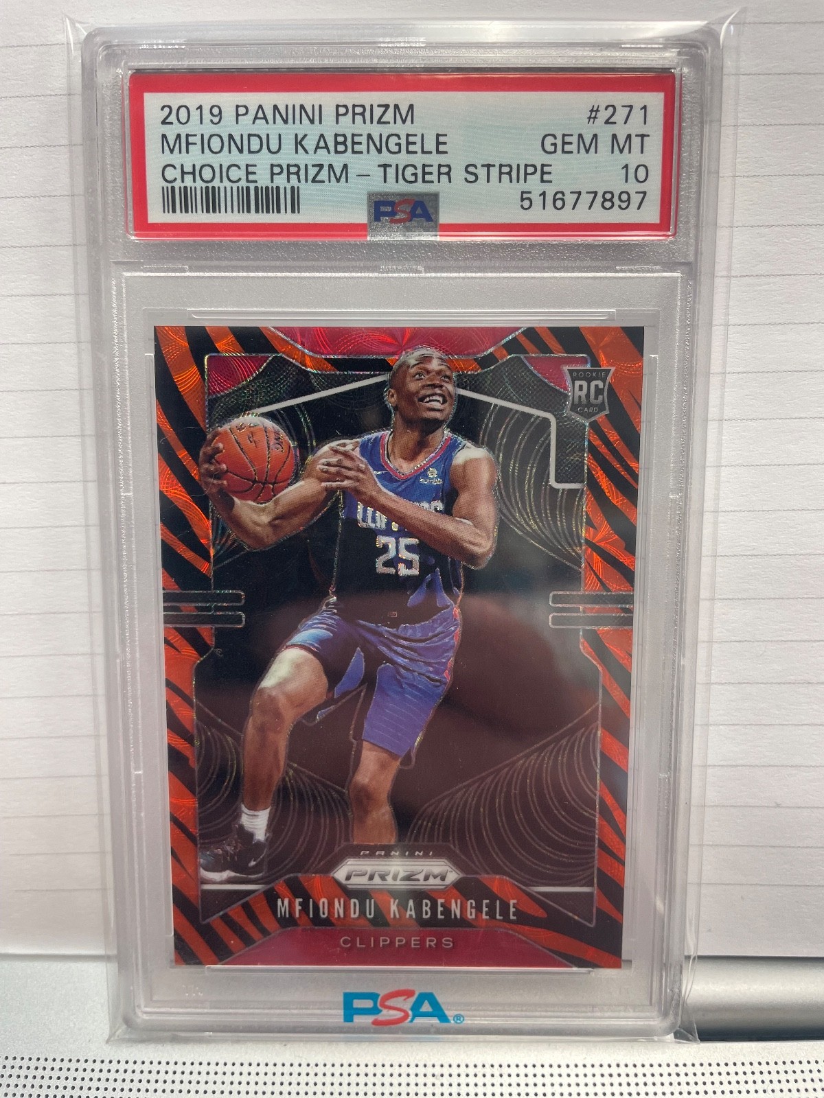 2019 Panini Prizm Mfiondu Kabengele Choice Tiger SP SSP Rare PSA 10 !! LOW POP