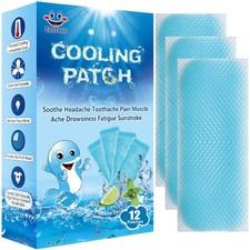 12 Sheets Cooling Patches for Fever Discomfort  Pain Relief, Cooling Relief ...